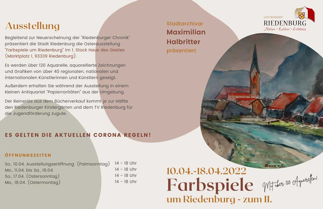 Ausstellung Farbspiele Flyer (Grafik: Stadt Riedenburg)