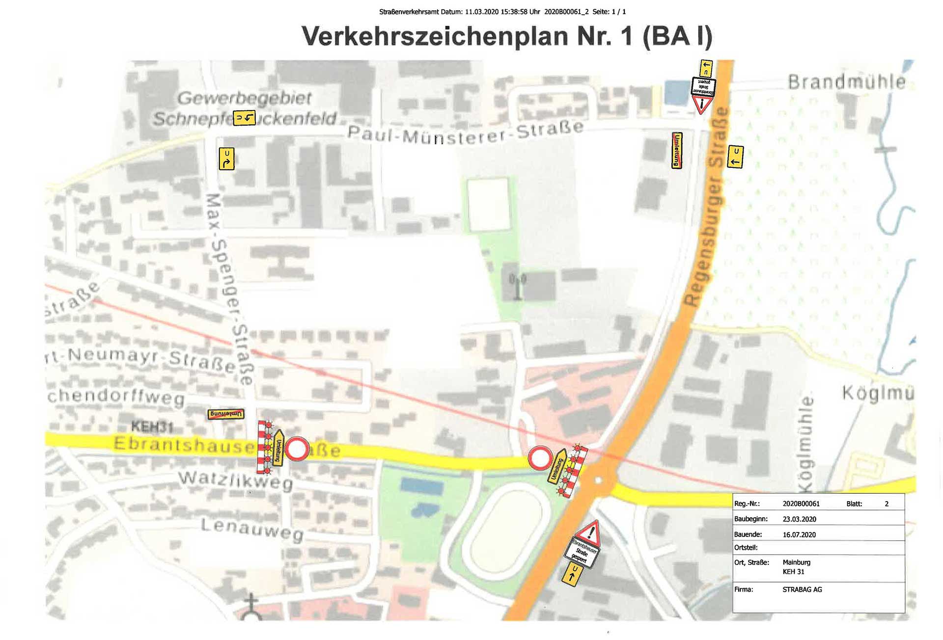 Umleitungsplan BA 1 (Grafik: Landratsamt Kelheim)