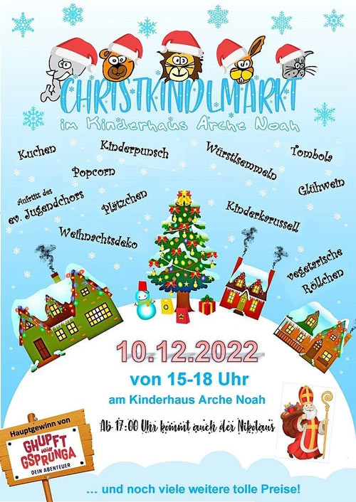 Plakat Christkindlmarkt Arche Noah (Grafik/Foto: Kinderhaus Arche Noah)