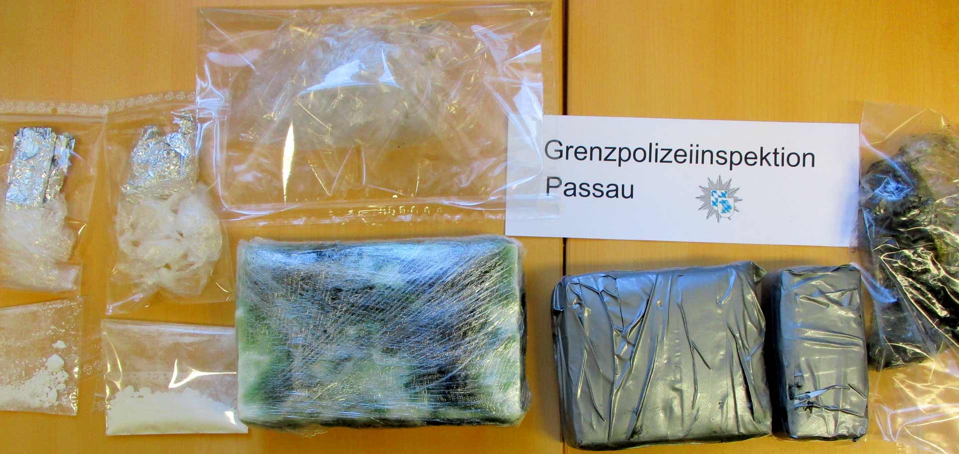 Die sichergestellten Drogen (Foto: Grenzpolizeiinspektion Passau)