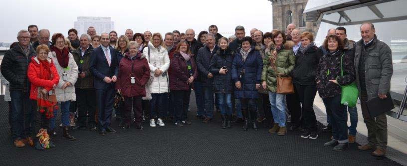 Auch auf dem Dach bei der Reichtagskuppel war die Reisegruppe (Foto: CSU-Bad Abbach)