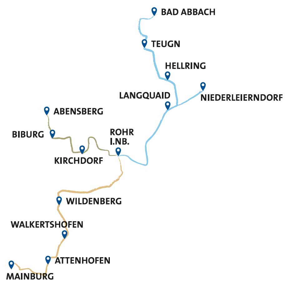 Radlsommer 2021 Streckennetz (Grafik: Tourismusverband im Landkreis Kelheim e.V.)