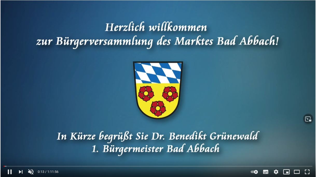 Startbild virtuelle Bürgerversammlung Bad Abbach (Foto: Markt Bad Abbach)