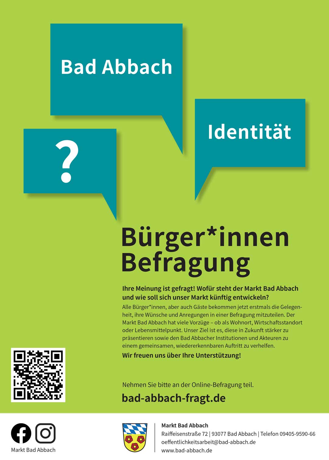 Befragung Plakat (Grafik: Markt Bad Abbach)
