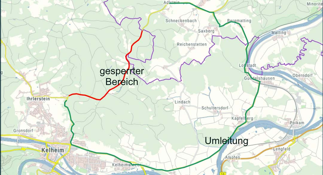 Umleitungsplan KEH-25 (Grafik: Dieter Menacher, Landratsamt Kelheim)