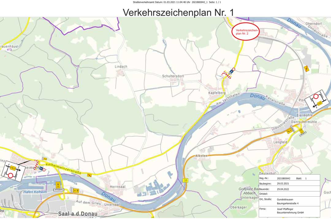Gundelshausen Umleitungsplan Straßenkarte (Grafik: Landratsamt Kelheim)