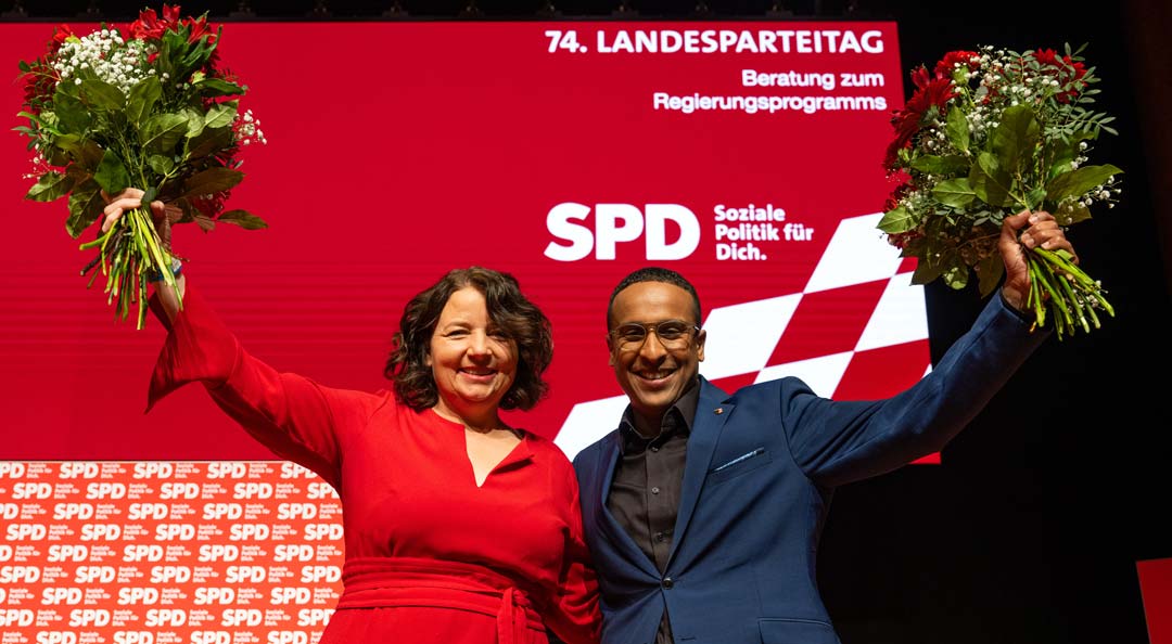 Wurden zu Generalsekretären der Bayern-SPD gewählt: Ruth Müller und Dr. Nasser Ahmed (Foto: Lennart Preiss)