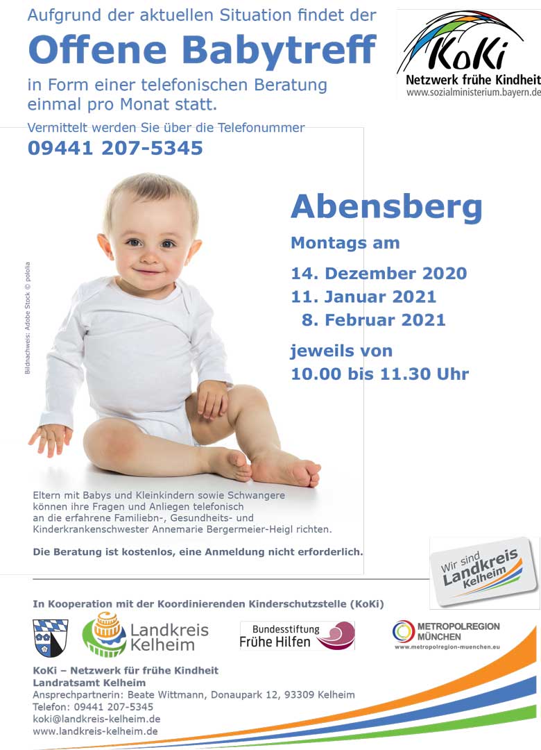 Offener Babytreff Abensberg 2020 (Foto/Grafik: Landratsamt Kelheim)