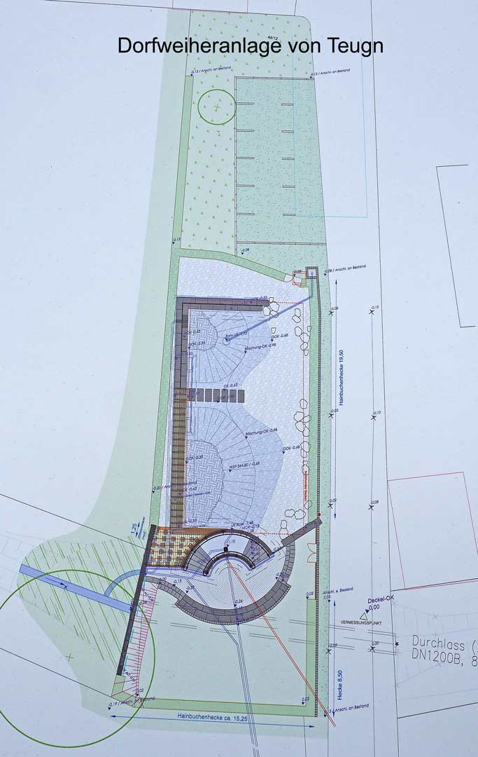 Die Planung für den Dorfweiher in Teugn (Foto: br-medienagentur)