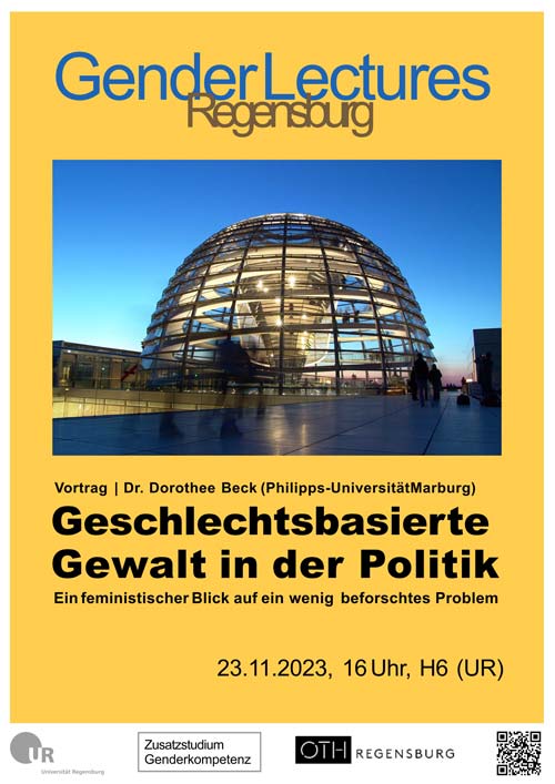Plakat Gender Lectures Regensburg (Foto/Grafik: Beck)