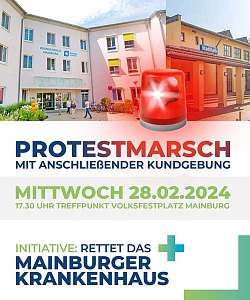 Plakat zur Protestkundgebung (Foto/Grafik: Initiative "Rettet das Krankenhaus Mainburg")